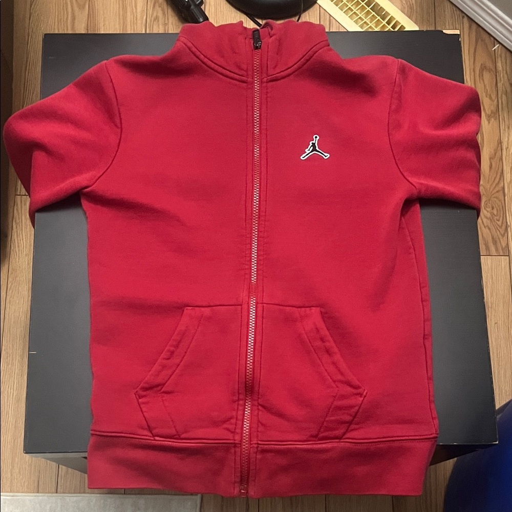 Jordan Kids Red Zip-Up Hoodie